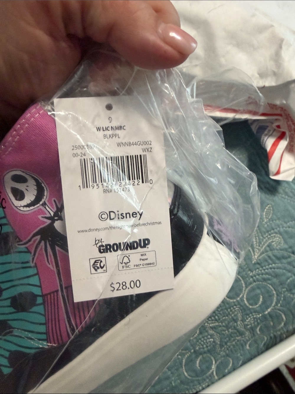 🎊Disney Nightmare Before Xmas Jack Sally Women's High Top Sneakers Size 9 New - Picture 8 of 12